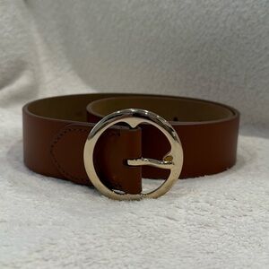 Ann Taylor Brown Belt with Gold Buckle